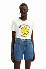 W's Rhinestone Smiley Originals ® T-shirt - Anthracite