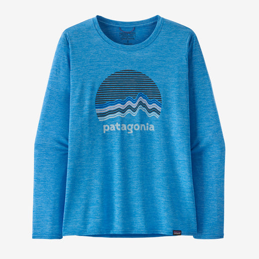 W's Long-Sleeved Capilene® Cool Daily Graphic Shirt -Ridge Rise Moonlight: Vessel Blue X-Dye