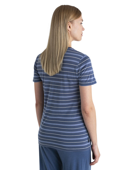 W’s Merino Blend Wave T-Shirt Stripe- Dawn/Kyanite