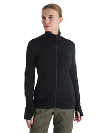 Icebreaker - Women's Quantum III LS Zip Up- BLACK