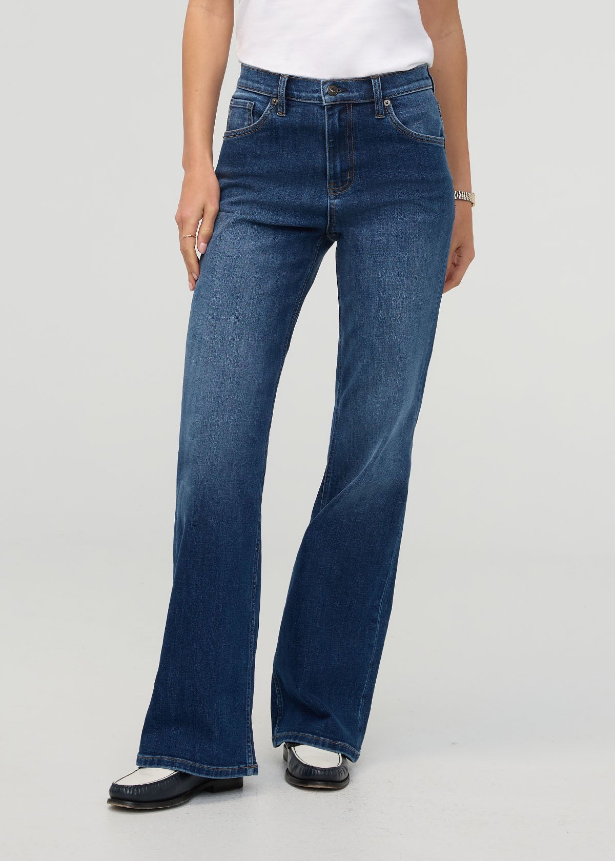 DUER Women's Performance Denim+ High Rise Wide Leg - Night Harbour