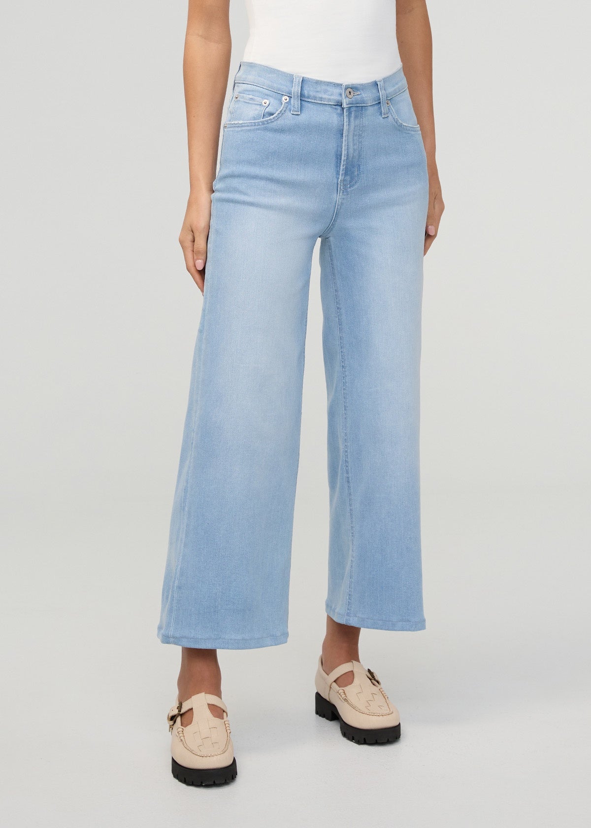DU/ER Women's Performance Denim+ High Rise Wide Leg Crop - Zephyr