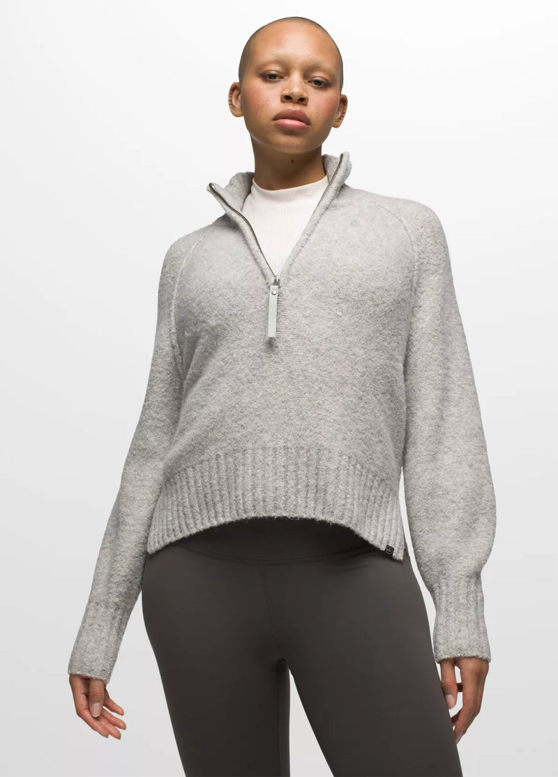 W' Blazing Star Sweater 1/4 Zip - Heather Grey