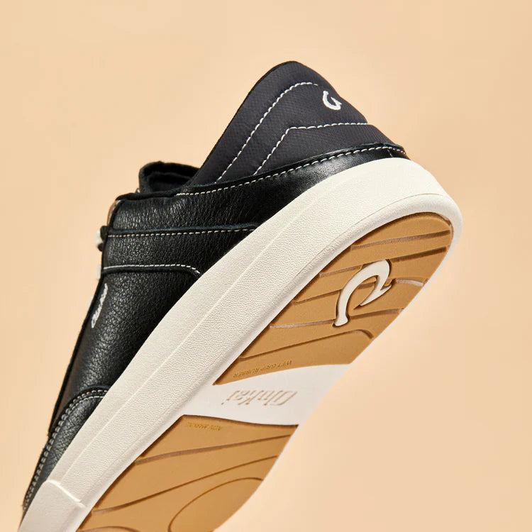 Olukai Hā‘upu Leather Sneaker - Onyx