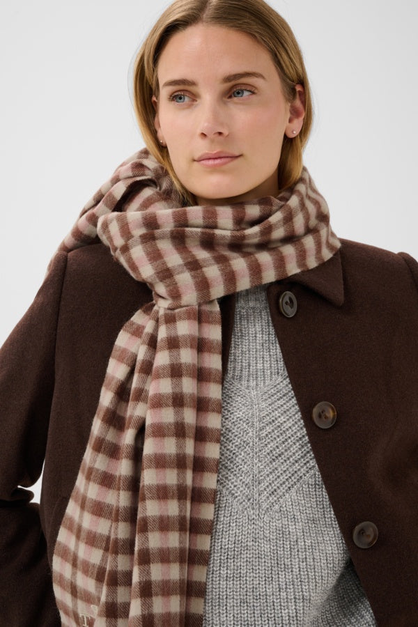 PART TWO KithaPW Scarf - Brandied Apricot Check