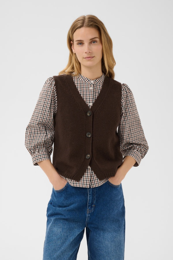 PART TWO SylvaPW Knit Waistcoat - Mole'