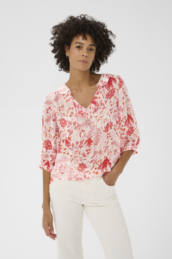 PART TWO AlviaPW Blouse - Poppy Red Bird Print