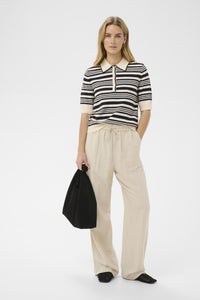 PART TWO AnettiPW Pullover - Dark Blue Irregular Stripe