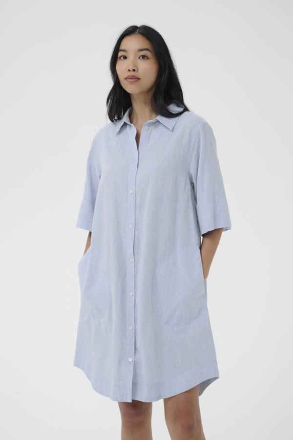 PART TWO BerritPW Dress - Light Blue Chambray