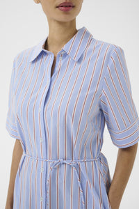 PART TWO BeveraPW Dress - Blue/Burnt Russet Stripe