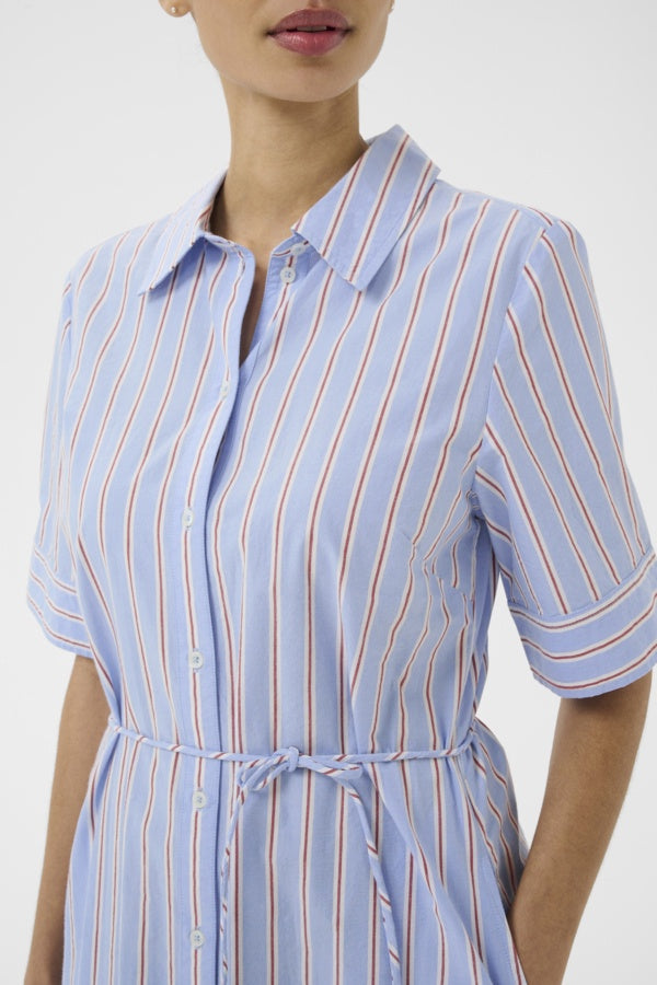 PART TWO BeveraPW Dress - Blue/Burnt Russet Stripe