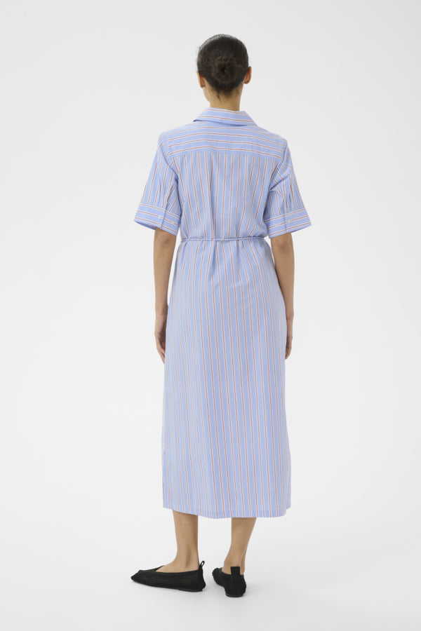 PART TWO BeveraPW Dress - Blue/Burnt Russet Stripe