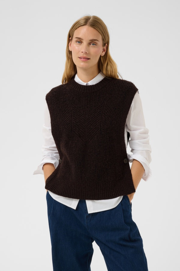 PART TWO CharlyePW Knit Waistcoat - Mole' Melange
