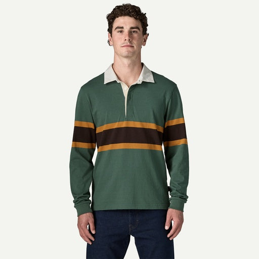 PATAGONIA Men's Long Sleeved Rugby Shirt - Rugby Big/Canopy Green