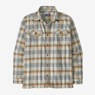 M's Long-Sleeved Cotton in Conversion Fjord Flannel Shirt - Fields Neutral
