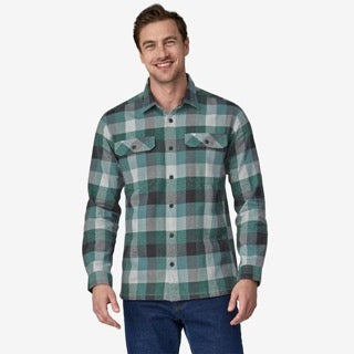 M's Long-Sleeved Cotton in Conversion Fjord Flannel Shirt -Guides: Nouveau Green