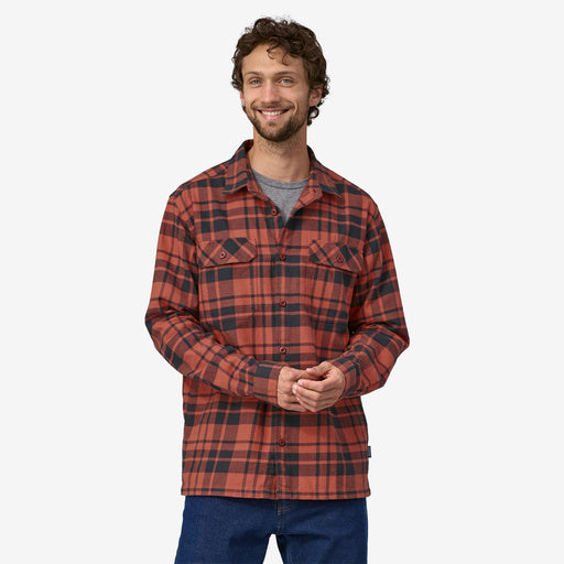 M's Long-Sleeved Organic Cotton Fjord Flannel Shirt - Ice Cap Burl Red
