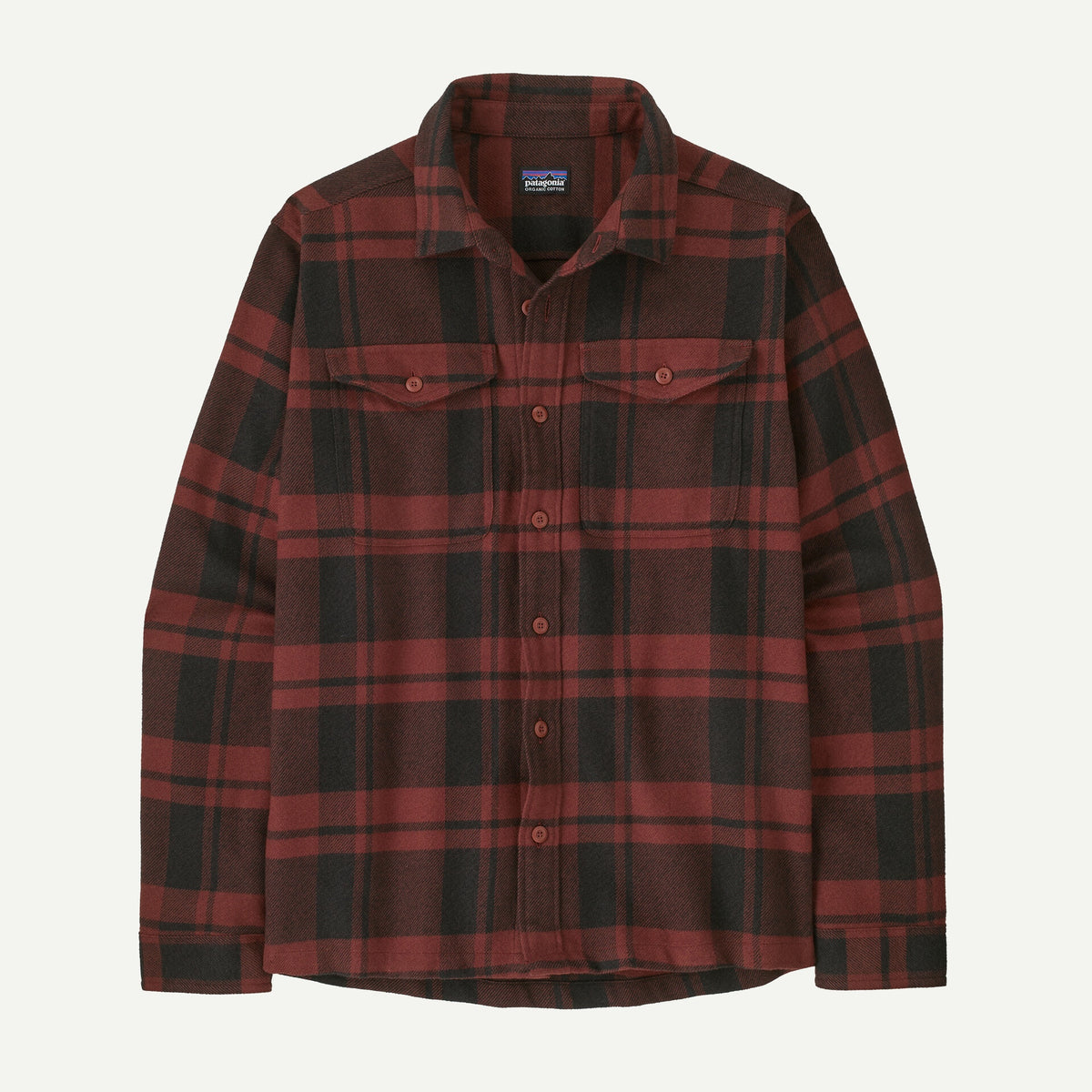PATAGONIA Men's Fjord Flannel Shirt - Powder/Rusty Red