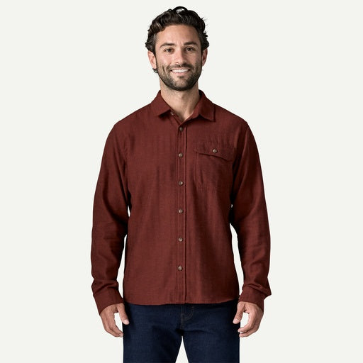 PATAGONIA Men's Long Sleeved Lightweight Fjord Flannel Shirt - Mirror Weave/Rusty Red