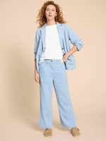 W's Harper Linen Blend Trouser- Chambray Blue