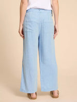 W's Harper Linen Blend Trouser- Chambray Blue
