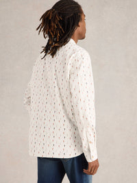 White Stuff - Mens - Cycling Printed Shirt - White Print