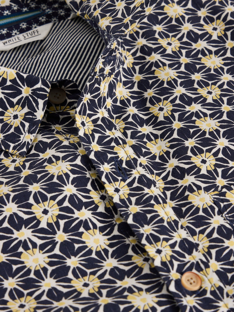 White Stuff - Mens- Fuji Flower Print - Navy Print