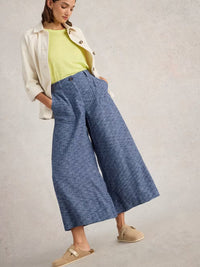 White Stuff - Women - Roxy Linen Blend Culotte - Blue Multi