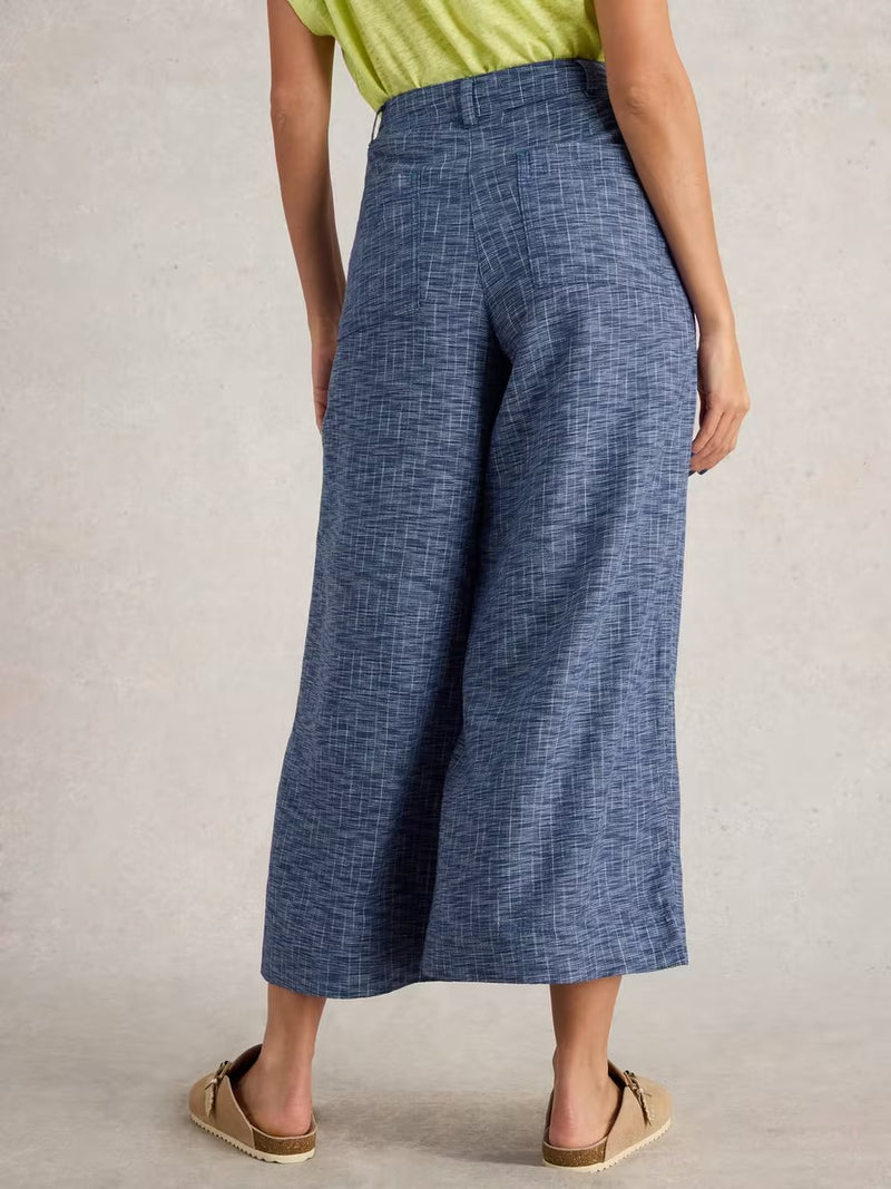 White Stuff - Women - Roxy Linen Blend Culotte - Blue Multi