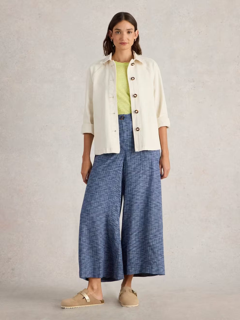 White Stuff - Women - Roxy Linen Blend Culotte - Blue Multi