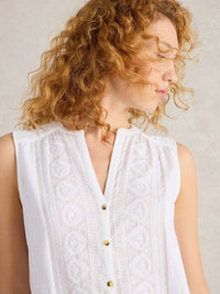 White Stuff - Womens - Tulip Sleeveless Shirt - Brillant White