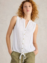 White Stuff - Womens - Tulip Sleeveless Shirt - Brillant White