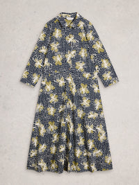 WHITE STUFF Women's Rua Jersey Shirt Dress - Navy Print