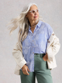 WHITE STUFF Women's Sophie Jacquard Shirt - Blue Multi