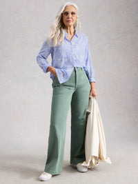 WHITE STUFF Women's Sophie Jacquard Shirt - Blue Multi