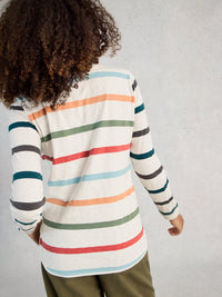 WHITE STUFF Women's Clara Long Sleeve Striped Tee - Ivory Multi