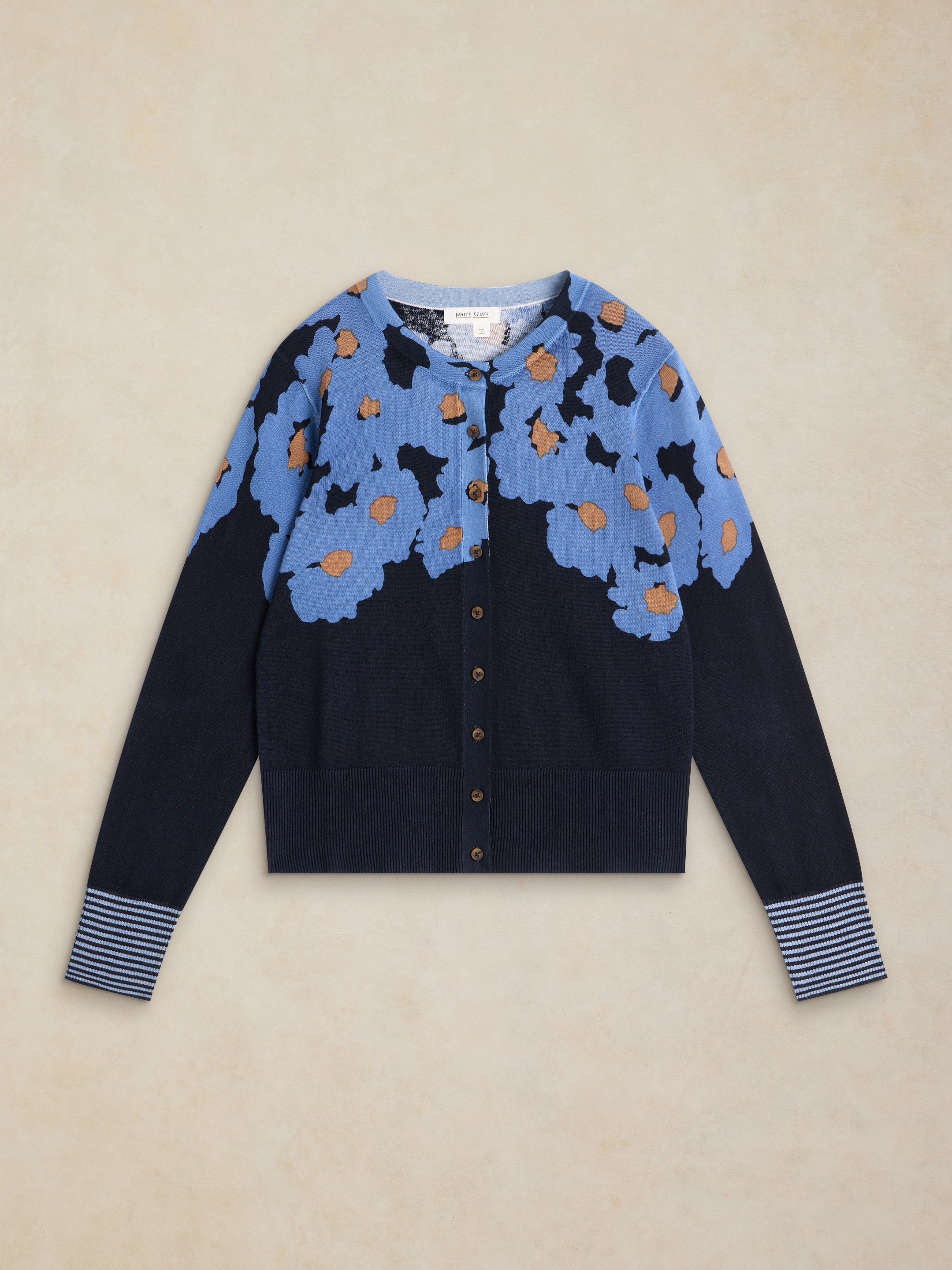 WHITE STUFF Women's Lois Print Cardigan - Blue Print