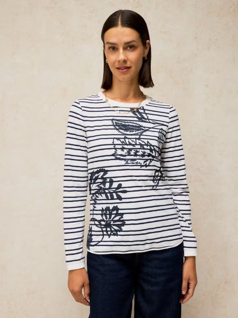 WHITE STUFF Women's Clara LS Tee - White Print