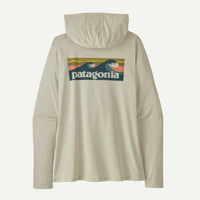 PATAGONIA Women's Capilene Cool Daily Hoody - Boardshort Logo - Dyno White