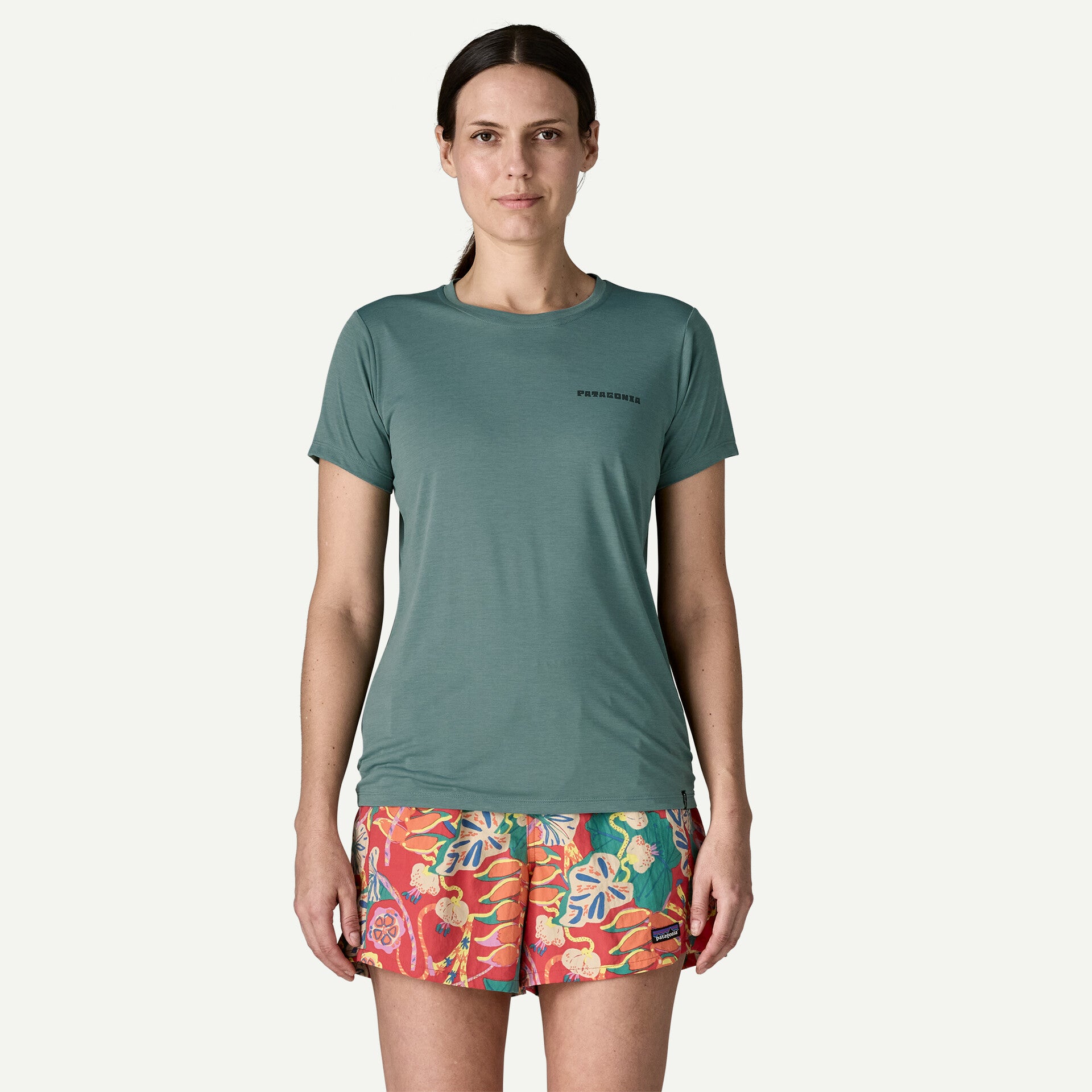 PATAGONIA Women's Capilene Cool Daily Shirt - Mother Rays - Shore Blue - Light Shore Blue X-Dye