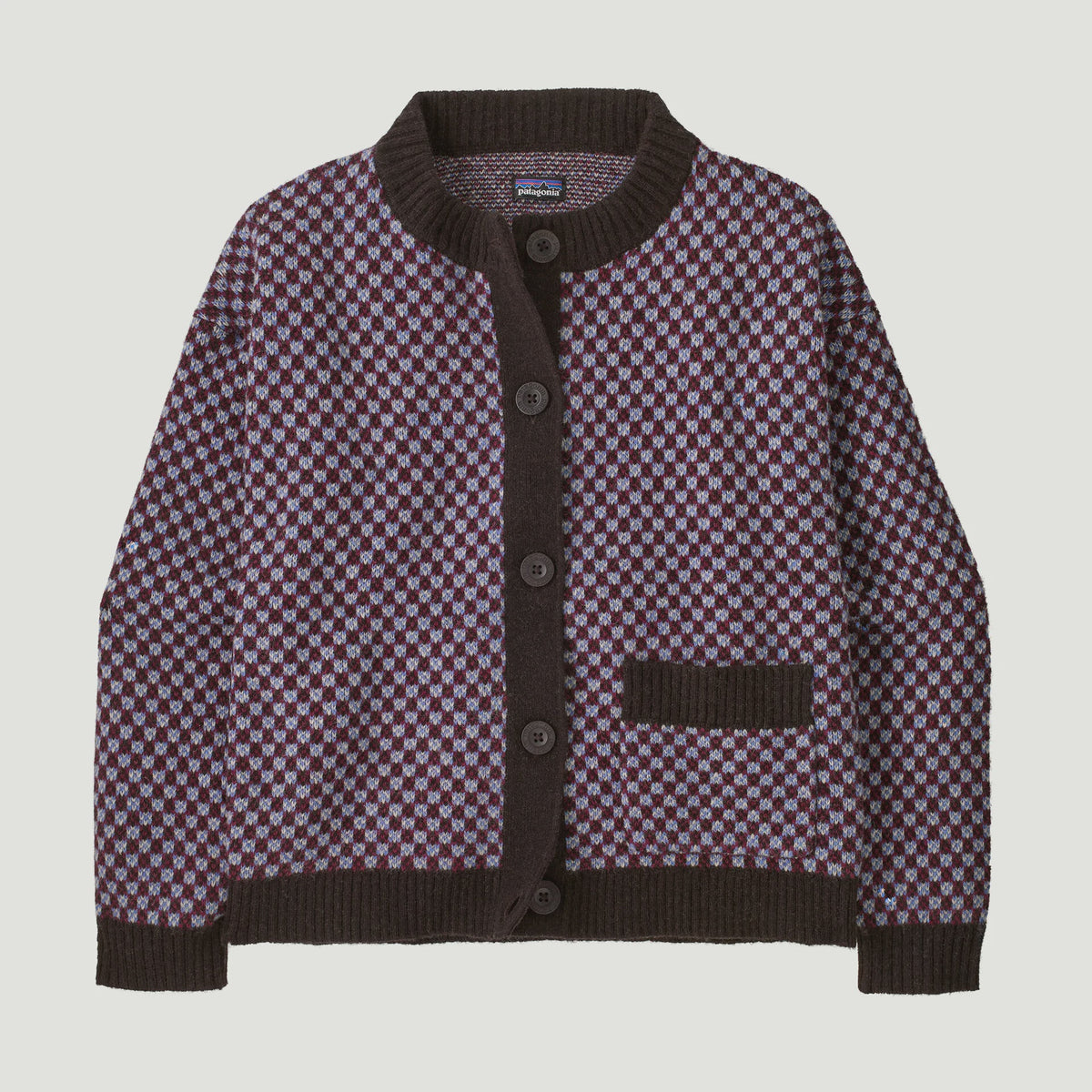 PATAGONIA Women's Recycled Wool-Blend Sweater Jacket - Checkered Diver Blue