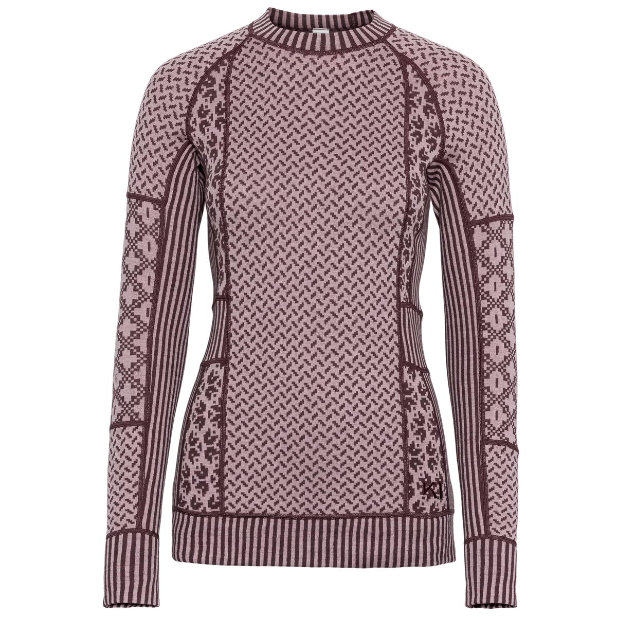 KARI TRAA Smekker Long Sleeve Merino Wool Baselayer - Cocoa Powder
