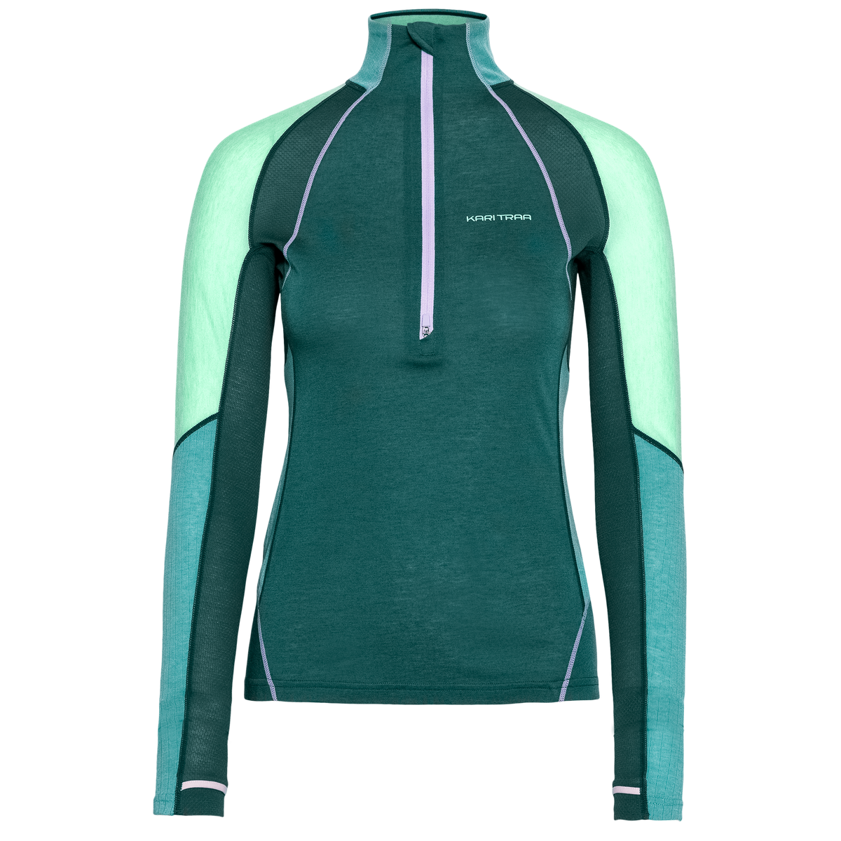 KARI TRAA Alma Half Zip - Peacock