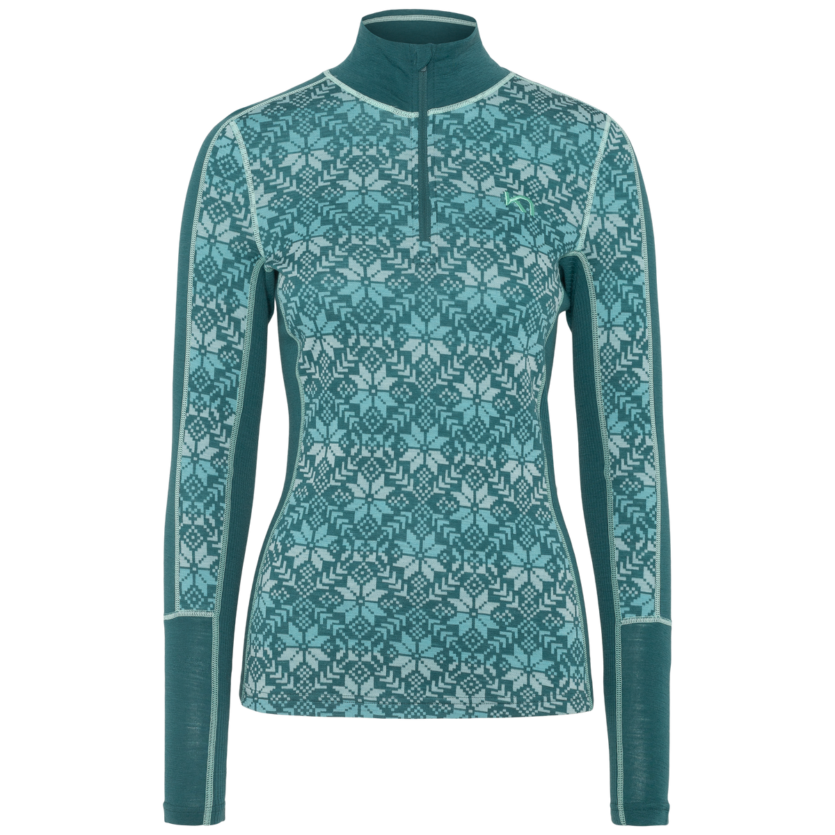 KARI TRAA Anna Half Zip - Peacock