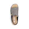Rieker Women Sandal - 62971-00n - Black & White Multi
