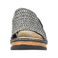 Rieker Women Sandal - 62971-00n - Black & White Multi