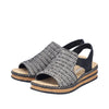 Rieker Women Sandal - 62971-00n - Black & White Multi