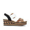 Rieker Womens Platform Sandal Eagle -68176-64 - Multi Black & Brown