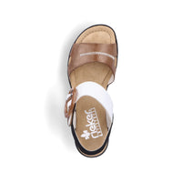 Rieker Womens Platform Sandal Eagle -68176-64 - Multi Black & Brown