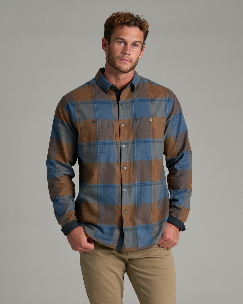 KUHL Men's Fugitive Flannel Long Sleeve - Bronze Blue